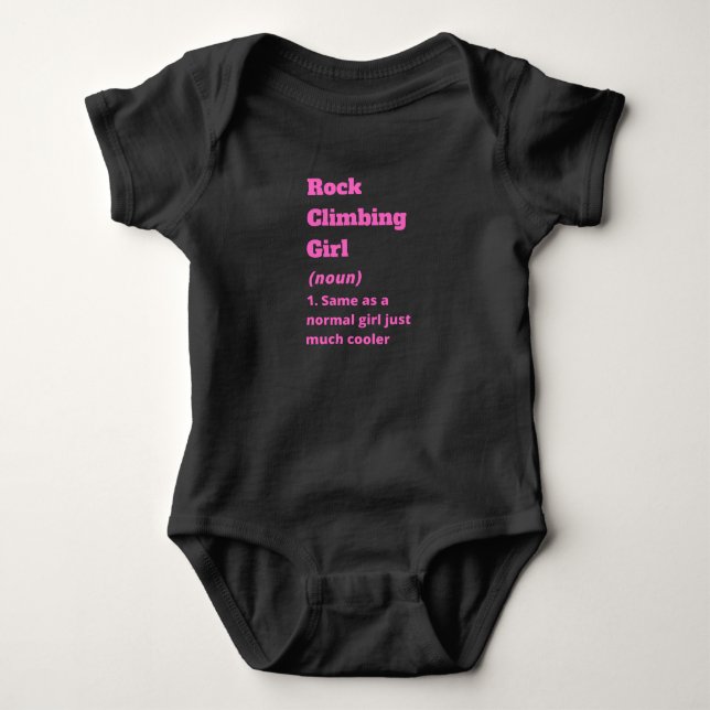 Rock climbing girl baby bodysuit (Front)