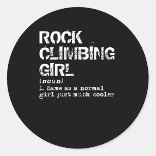 Rock Climbing Girl Definition Funny Classic Round Sticker