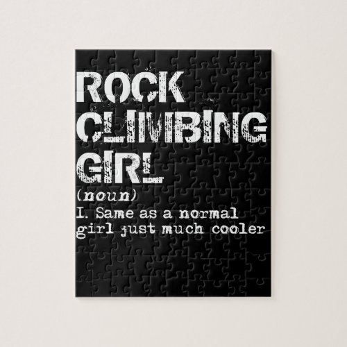 Rock Climbing Girl Definition Funny Jigsaw Puzzle