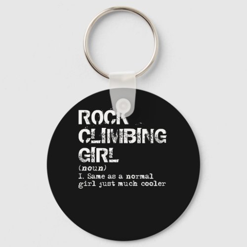 Rock Climbing Girl Definition Funny Keychain