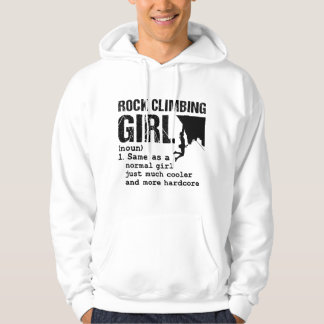 Rock Climbing Girl Definition Mountain Climber Bou Hoodie