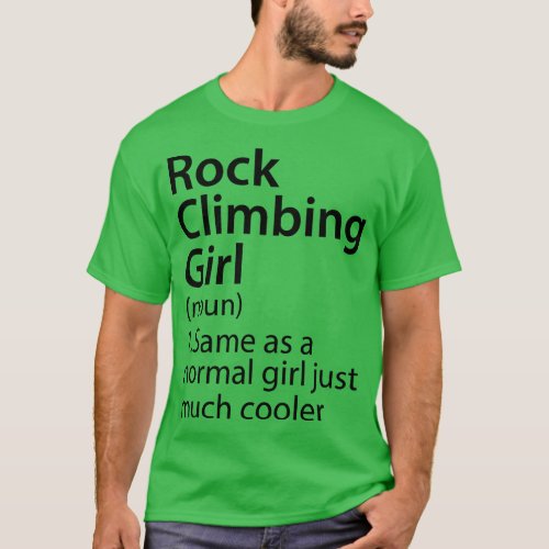 Rock Climbing Girl Definition T_Shirt