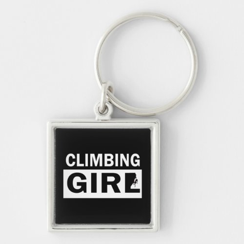 Rock climbing girl keychain