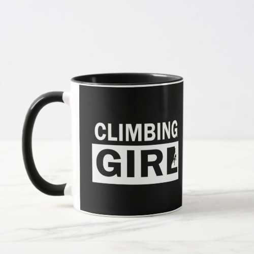 Rock climbing girl mug
