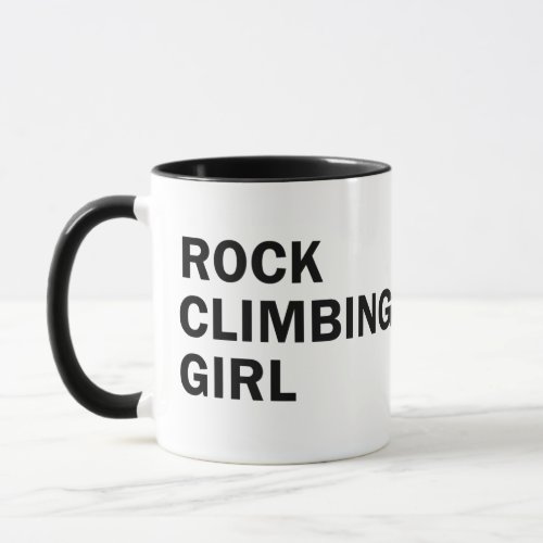 Rock climbing girl mug