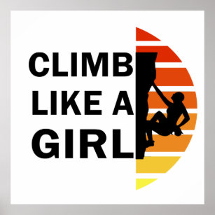 rock climbing girl poster