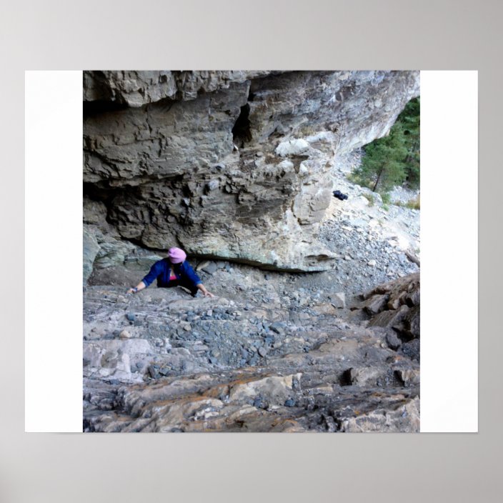 Rock climbing girl poster