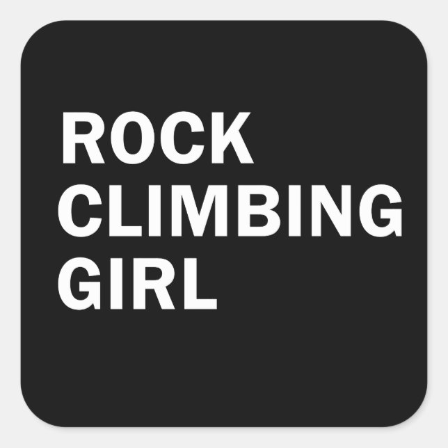 Rock climbing girl rockclimbing square sticker (Front)