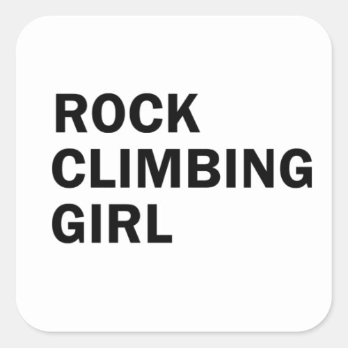 Rock climbing girl square sticker
