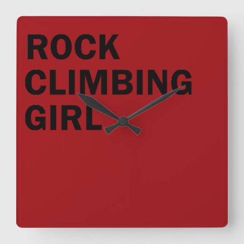 Rock climbing girl square wall clock