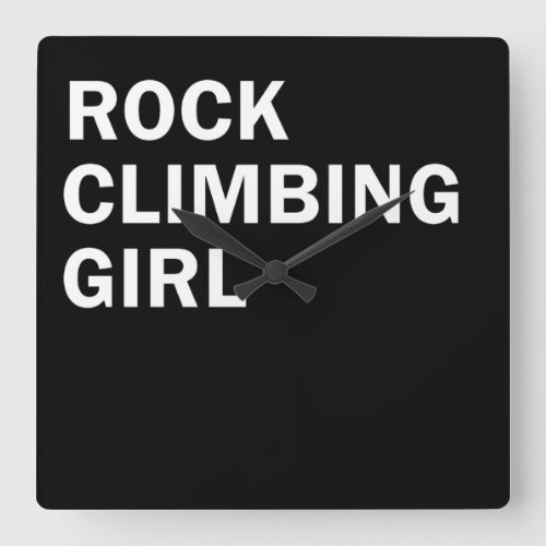 Rock climbing girl square wall clock