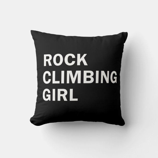 Rock climbing girl throw pillow (Front)