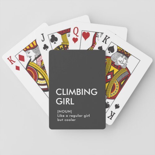 Rock Climbing girl trendy gift for her  Playing Cards