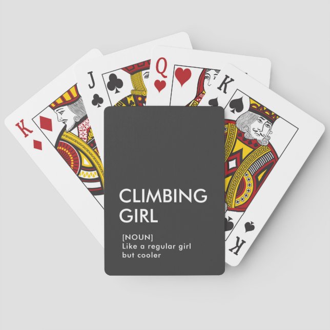 Rock Climbing girl trendy gift for her  Poker Cards (Back)