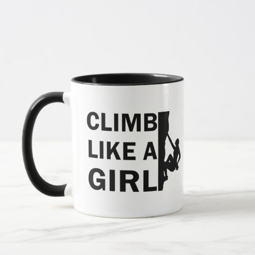 rock climbing girl woman mug