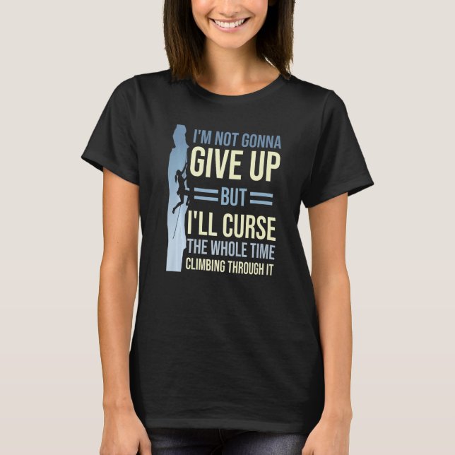 Rock Climbing Graphic Heartbeat   Outdoor Climber T-Shirt (Front)
