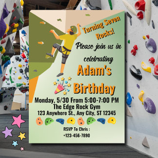 Rock Climbing Gym Adventure Birthday Invitation