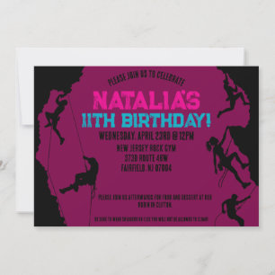 Rock Climbing Gym Birthday Invitation