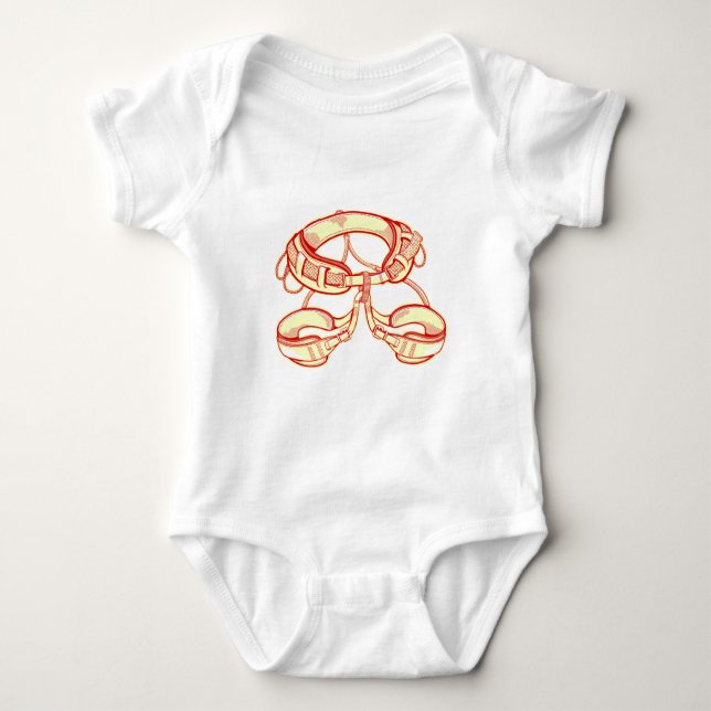Rock climbing harness baby bodysuit (Front)