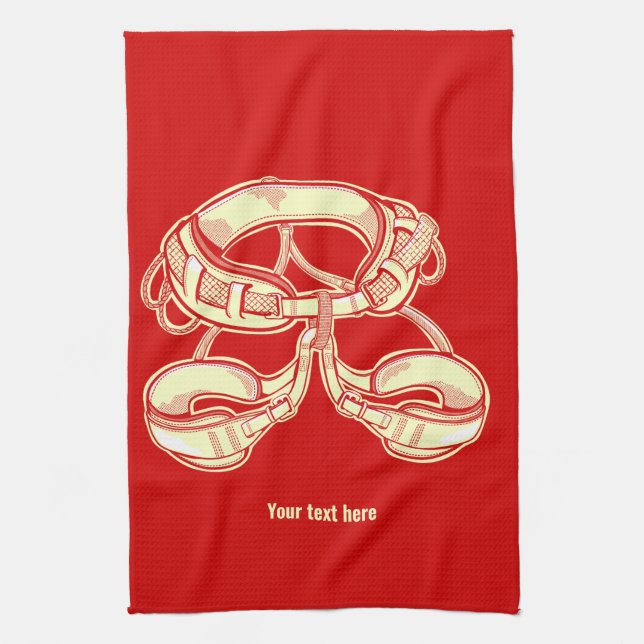 Rock climbing harness kitchen towel (Vertical)
