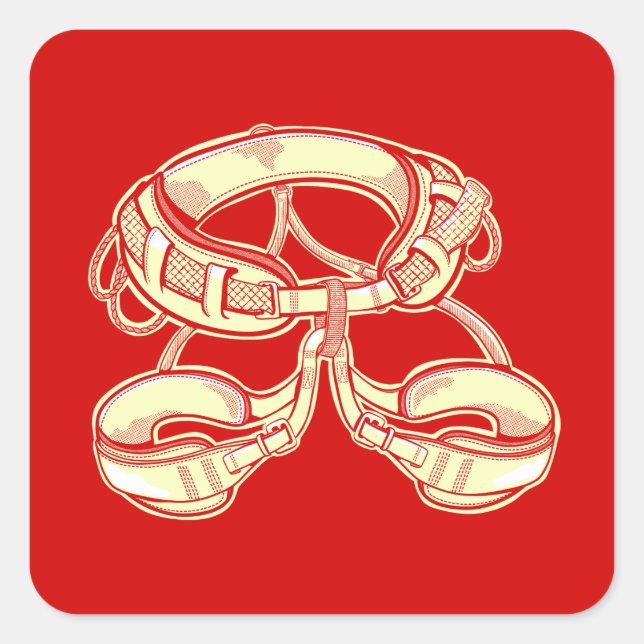 Rock climbing harness square sticker (Front)
