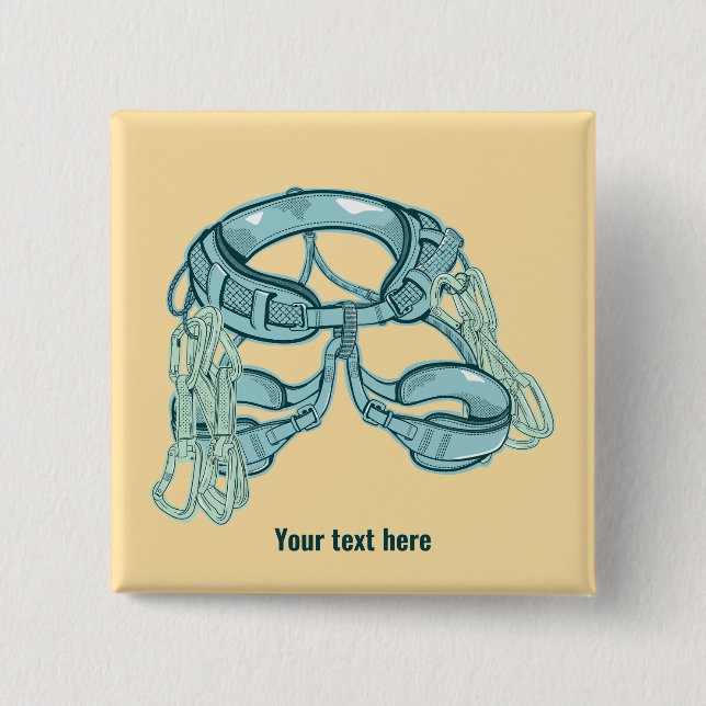 Rock climbing harness with quick draws button (Front)