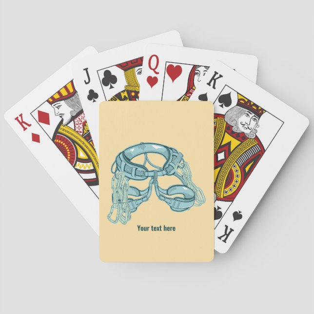 Rock climbing harness with quick draws poker cards (Back)