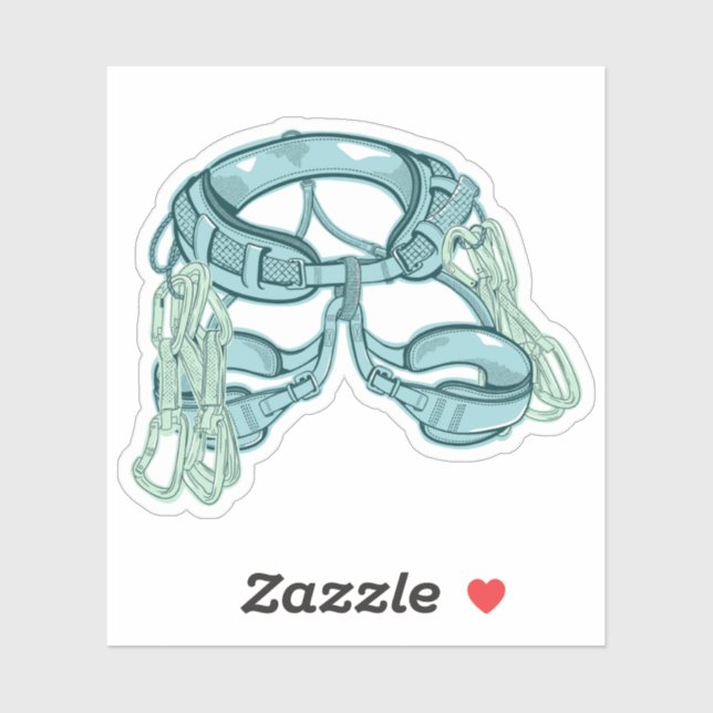 Rock climbing harness with quick draws sticker (Sheet)