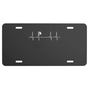 Rock Climbing Heartbeat License Plate