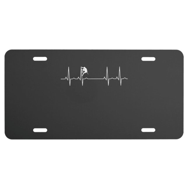 Rock Climbing Heartbeat License Plate (Front)