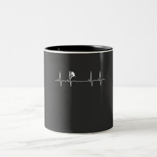 Rock Climbing Heartbeat Two-Tone Coffee Mug