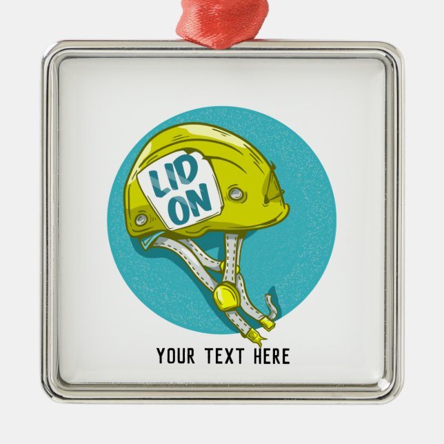 Rock Climbing Helmet Metal Ornament (Front)