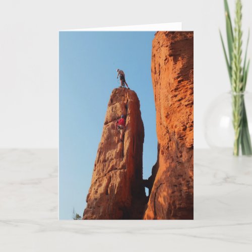 Rock climbing holiday card