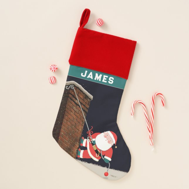Rock Climbing Holiday Gift Christmas Stocking (Front)