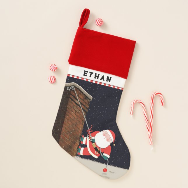 Rock Climbing Holiday Gift Christmas Stocking (Front)