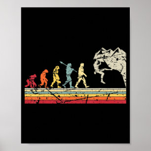 Rock Climbing Human Evolution Vintage Climber Poster