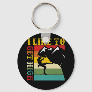Rock Climbing I Like To Get High Mountain Indoor Keychain