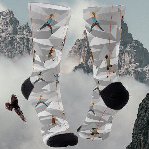 Rock Climbing in Grays Crew Socks