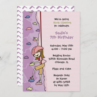 Rock Climbing Invitation: Brunette Brown Hair Invitation
