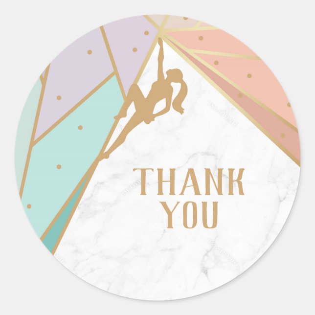 Rock Climbing Invitation Classic Round Sticker (Front)