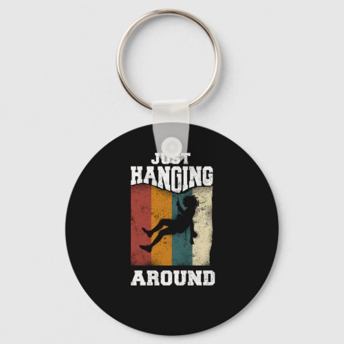 Rock Climbing Just Hanging Around Girl Retro Vinta Keychain