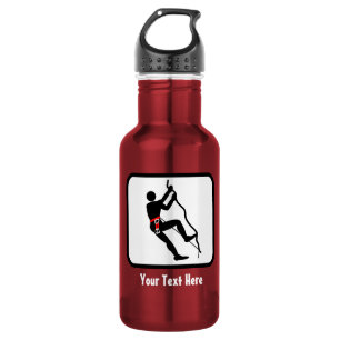 Rock Climbing Logo -- Customizable Stainless Steel Water Bottle