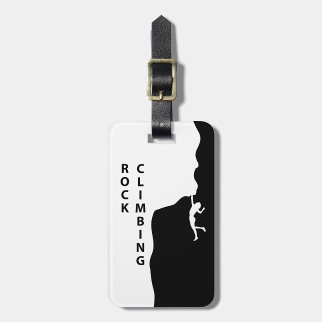 Rock climbing luggage tag (Front Vertical)