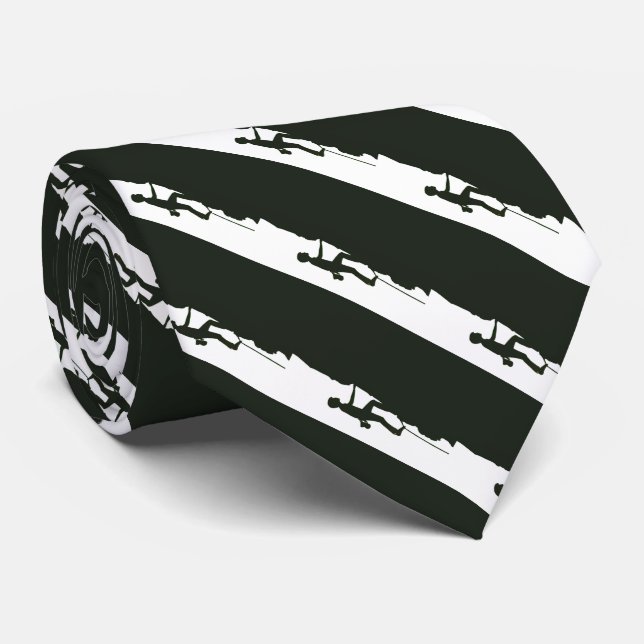 Rock Climbing Mountain Climber Silhouette  Neck Tie (Rolled)