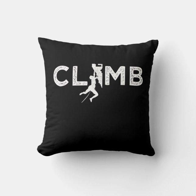 Rock Climbing Outdoor Mountain Climber Throw Pillow (Front)