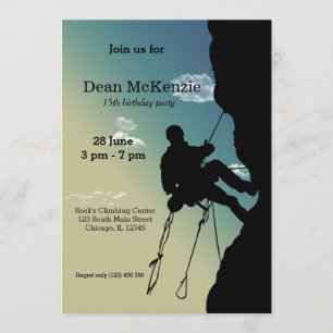 Rock Climbing Party Invitation