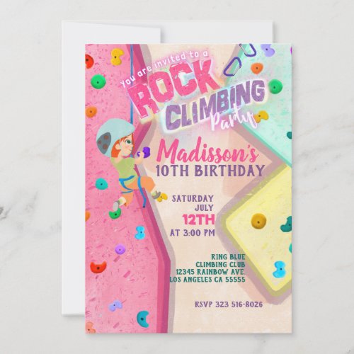 Rock Climbing Party Invitation