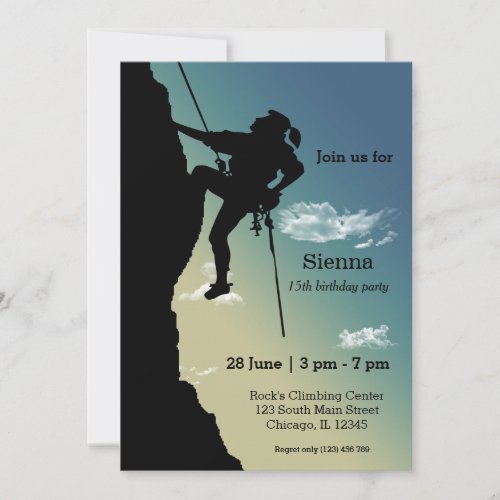 Rock Climbing Party Invitation