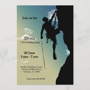 Rock Climbing Party Invitation