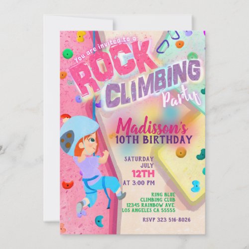 Rock Climbing Party Invitation